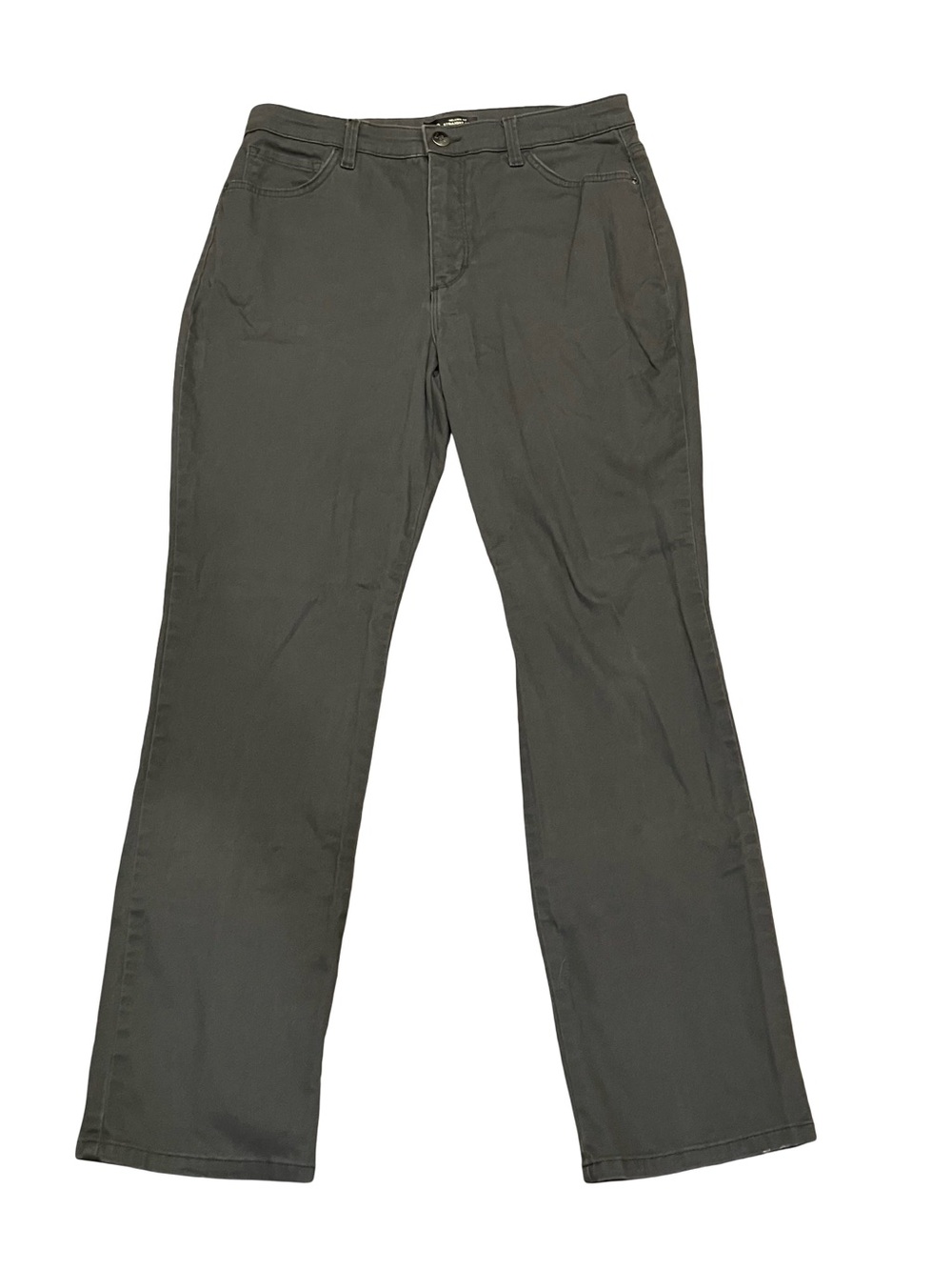 Lee Pants 12 Medium Relaxed Fit Charcoal Gray Straight Leg High Rise Slimming
